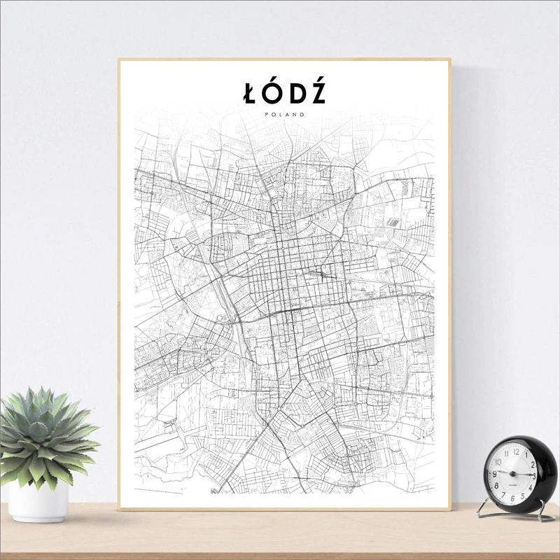 Lodz Map Print