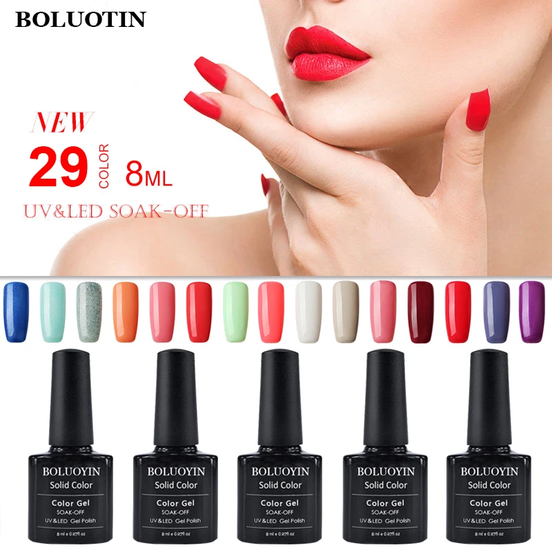 

BOLUOYIN 8ML Nails Gel UV Colors UV Gel Nail Polish Primer 3 in 1 Step Gel Hybrid Nail Manicure Nail Art Varnishes Top Coat