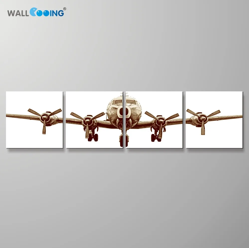 Картина на холсте с самолетом 4 шт./компл.|wall pictures|canvas paintingmodern living room |