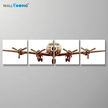 

wall cooing 4Pcs/Set Airplane canvas painting simple and noble home decoration artwork modern living room art wall pictures