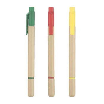 

ECO Ball pen Highlighter Custom Pen Paper Ballpoint pen Fluorescent Promotional Personalized Gift pens Customize Fair Giveaway