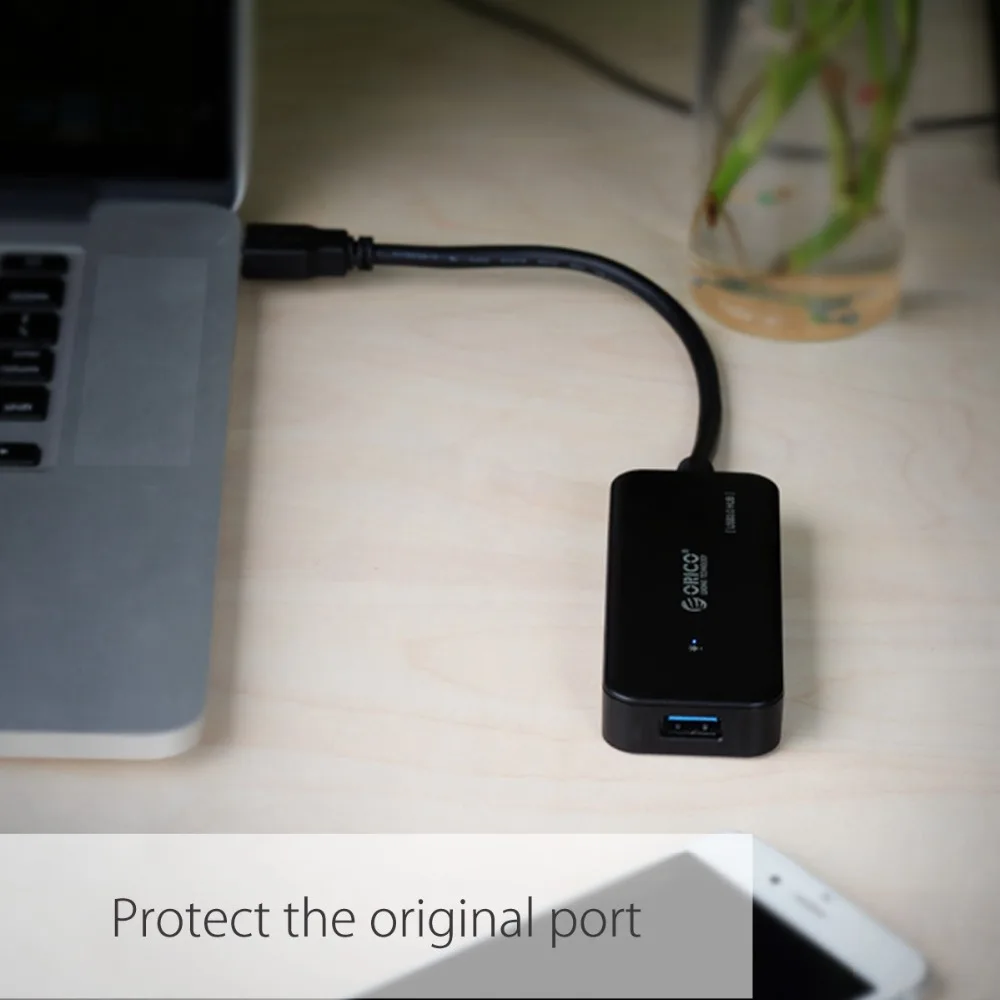 Концентратор ORICO с 4 портами USB 3 0 и поддержкой OTG длина кабеля 15 см|USB-хабы| |