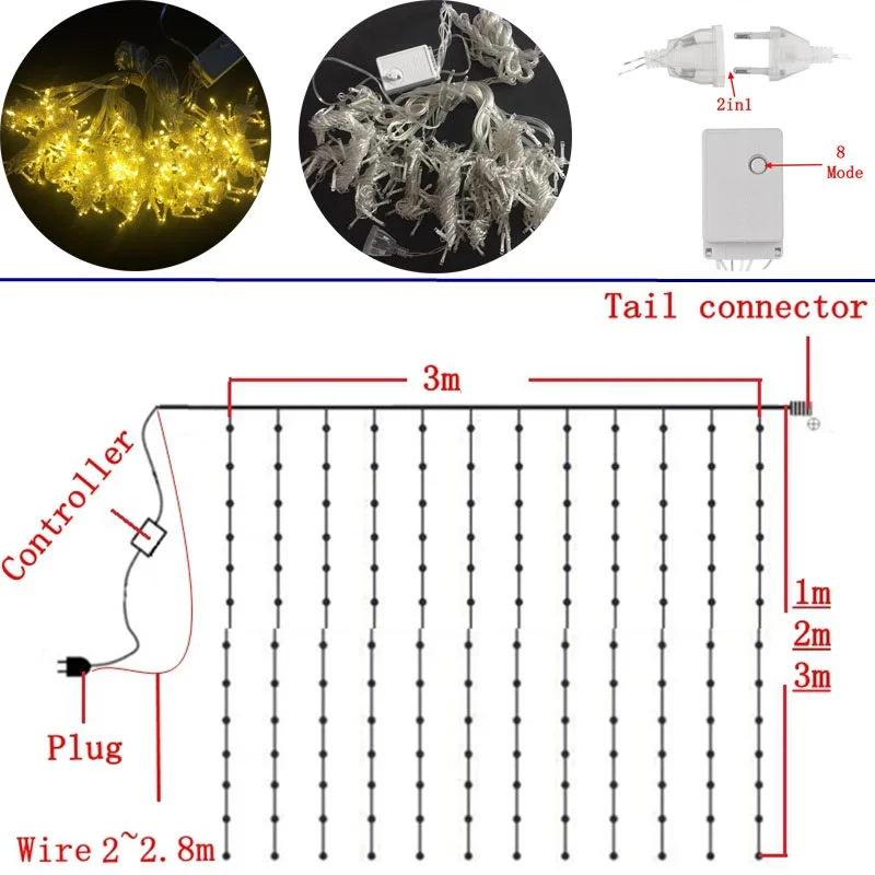 Рождественская гирлянда СВЕТОДИОДНЫЙ занавес сосулька Гирлянда Свет 220 В 4,5*1 м 6*3 м Крытый капля светодиодный вечерние садовый сценический открытый декоративный свет