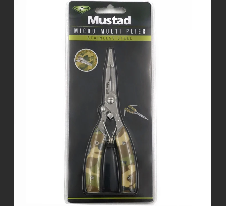 Mustad утонченность мультипликатор рыболовные плоскогубцы MT023C многофункциональные нержавеющая сталь приманки клещи отрезать PE леску снять рыболовный крючок Pesca