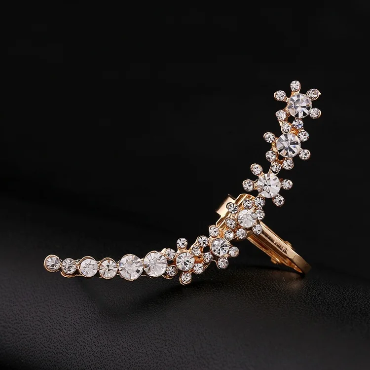 

clip earring Fashion Shiny Rhinestone Ear Cuff Full Crystal Flower Women Jewelry Accessories Wedding Party Gift Clip Earrings