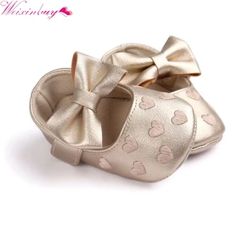 WEIXINBUY PU Leather Baby Girl Shoes Moccasins Moccs Bow