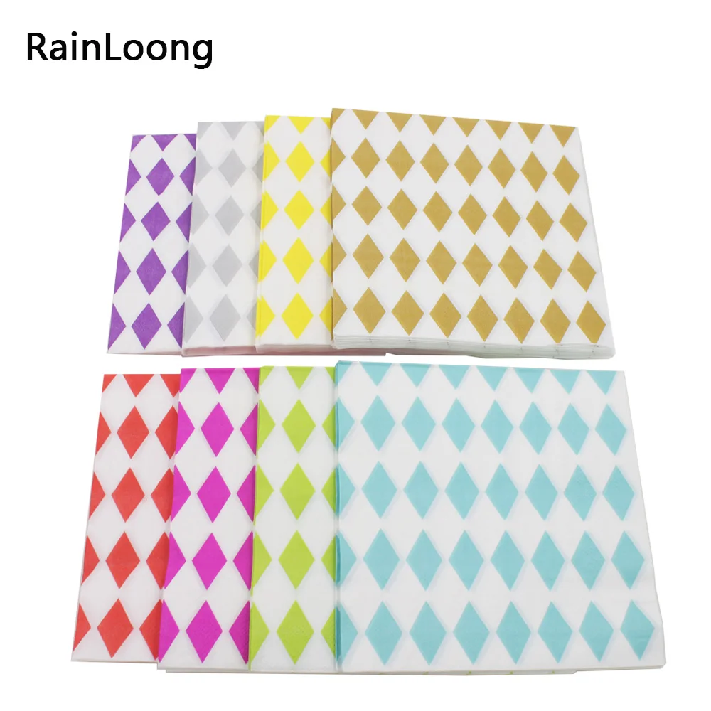 rainloong diamond decorative paper napkin geometry event party supplies tissue decoupage servilleta 33 - Decorative Paper Napkins rainloong diamond decorative paper napkin geometry event party supplies tissue decoupage servilleta 33 - Decorative Paper Napkins