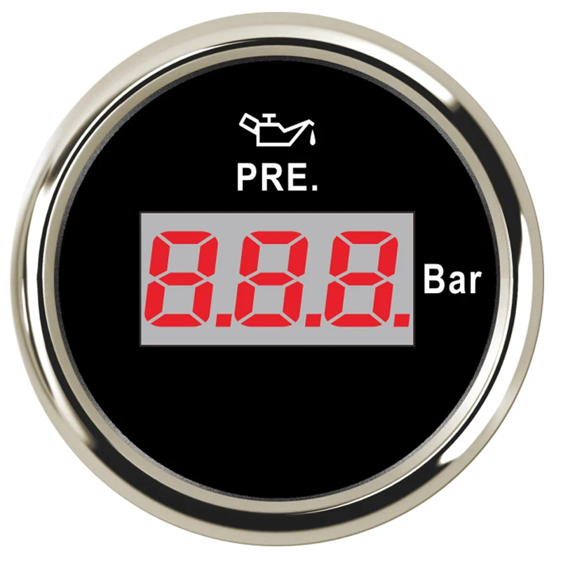 Digital Oil Pressure Gauge Meter 0-5 bar for Boat Vehicle Generator Yacht Engine Outboard Marine With Backlight 9-32V | Автомобили и