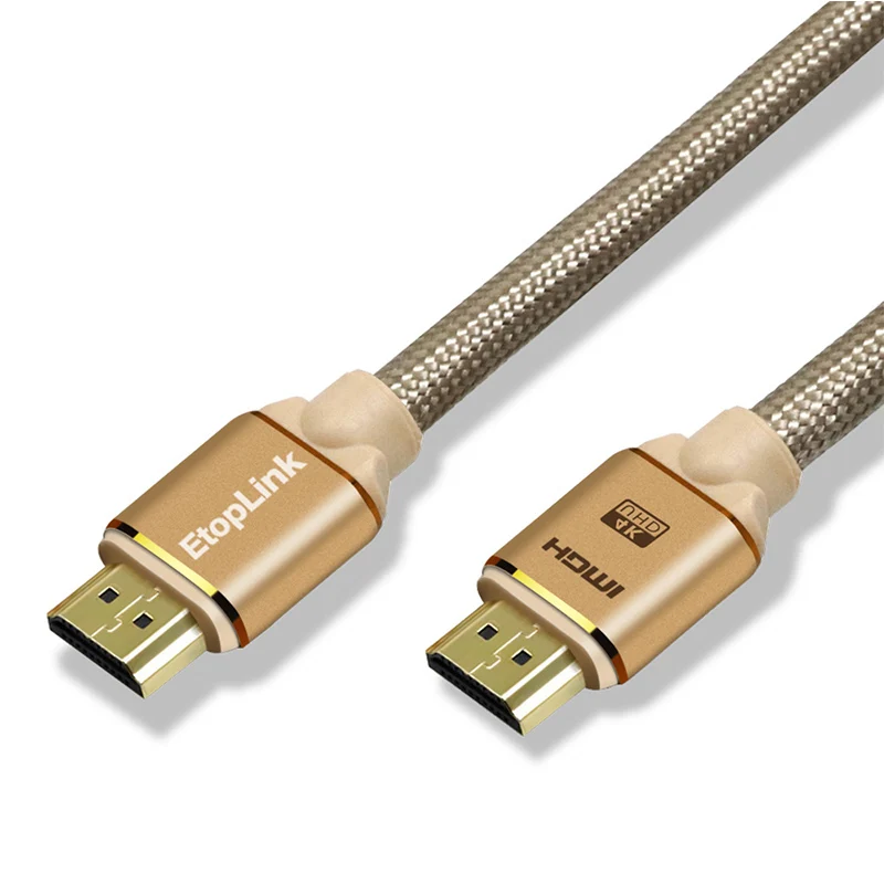 EtopLink Золотой HDMI кабель 2 0 к 4K адаптер 3D для PS3 проектор HD LCD Apple TV компьютер 1 м 8 3 5 10