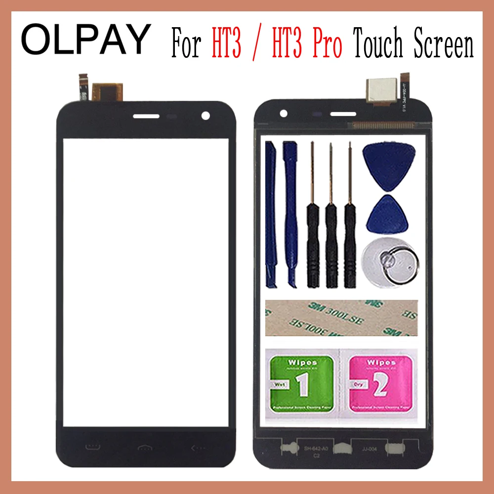 OLPAY 5,0 ''мобильный телефон для HOMTOM HT3/HT3 Pro Сенсорный экран дигитайзер Панель переднее стекло Инструменты клейкая+ салфетки