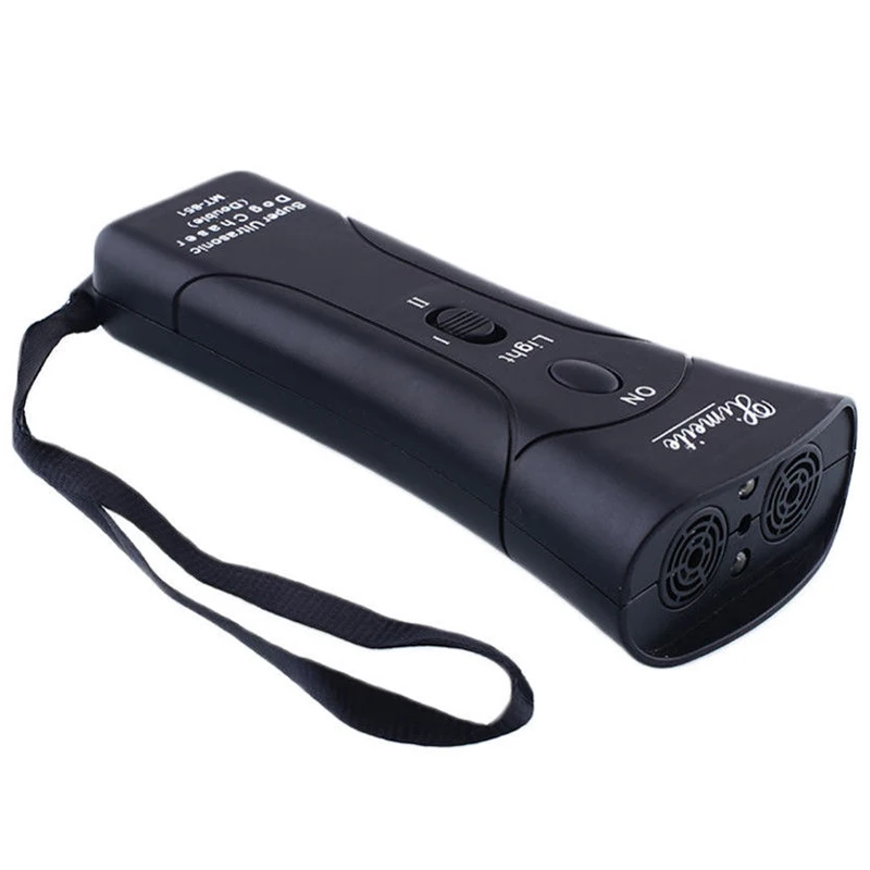 New Ultrasonic Pet Dog Anti Barking Trainer Pet Products with High Power LED Flashlight Gentle Chaser Pet gentle Style