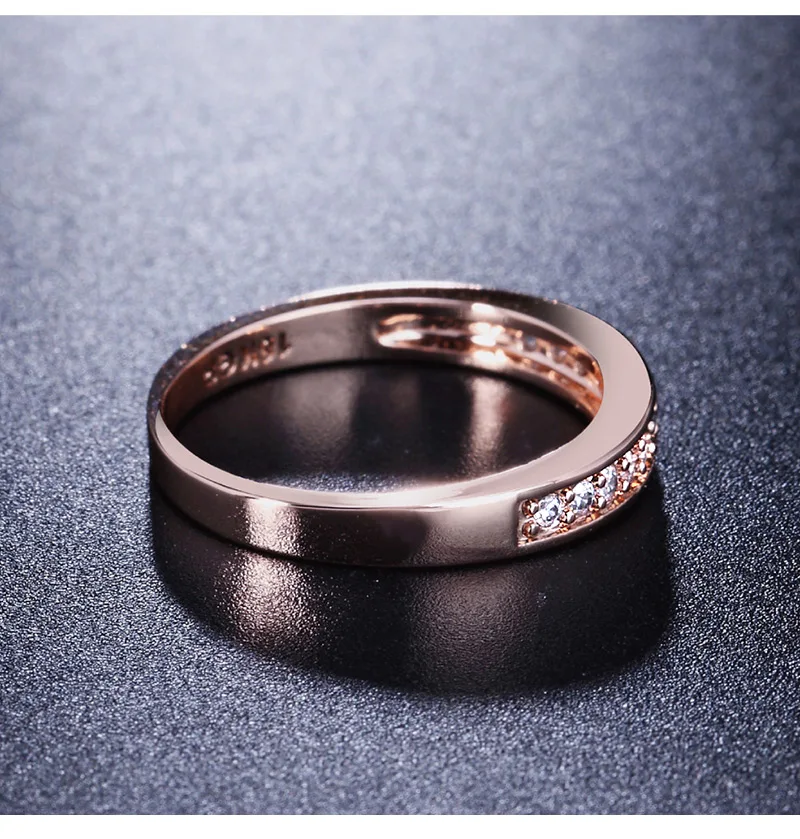 USTAR круглое кольцо с кристаллами для женщин цвета розового золота женские обручальные кольца Anel модные ювелирные изделия высшего качества