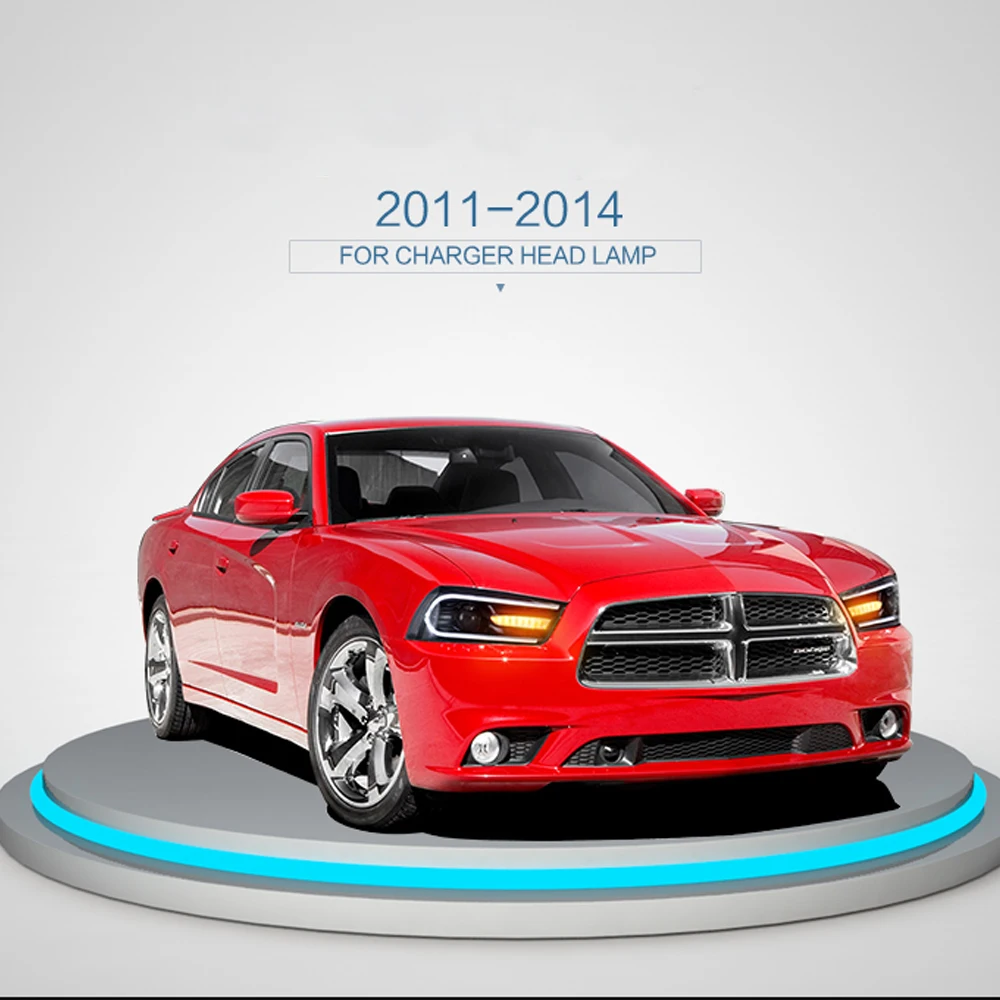 Для Dodge Зарядное устройство 2011 2012 2013 светодиодный передние фары в сборе