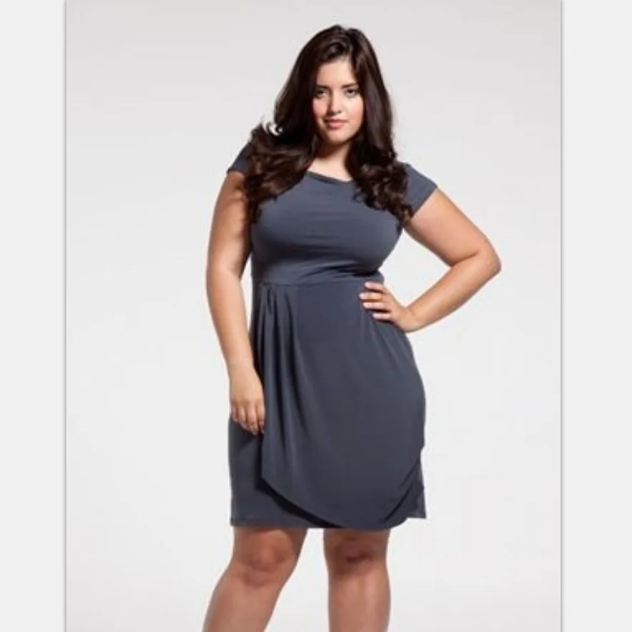 Big Size Woman Dress Fashion Casual Short Sleeve Dresses Fat MM Plus