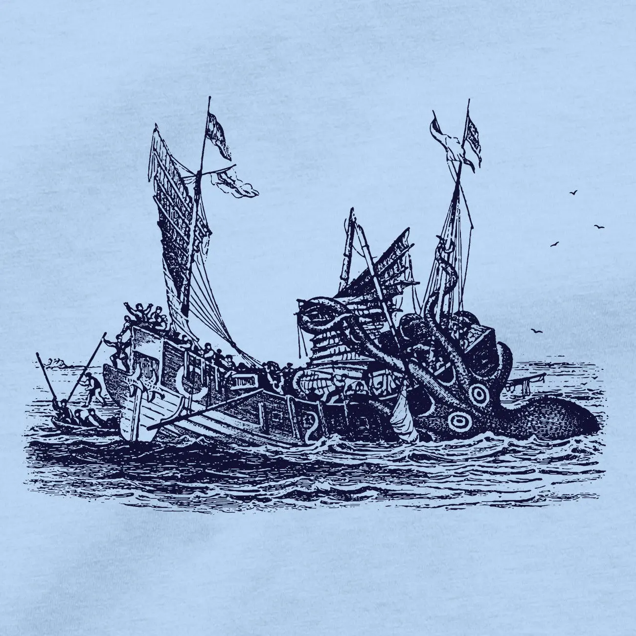Футболка Kraken гигантский осьминог кальмар море монстр кораблекрушение Дэви Джонс