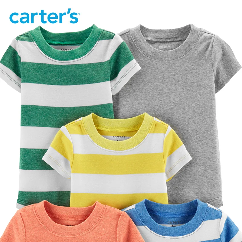 Carters 5 Pack полосатый Оригинальное боди мода принт сплошной ребенок мальчик одежда