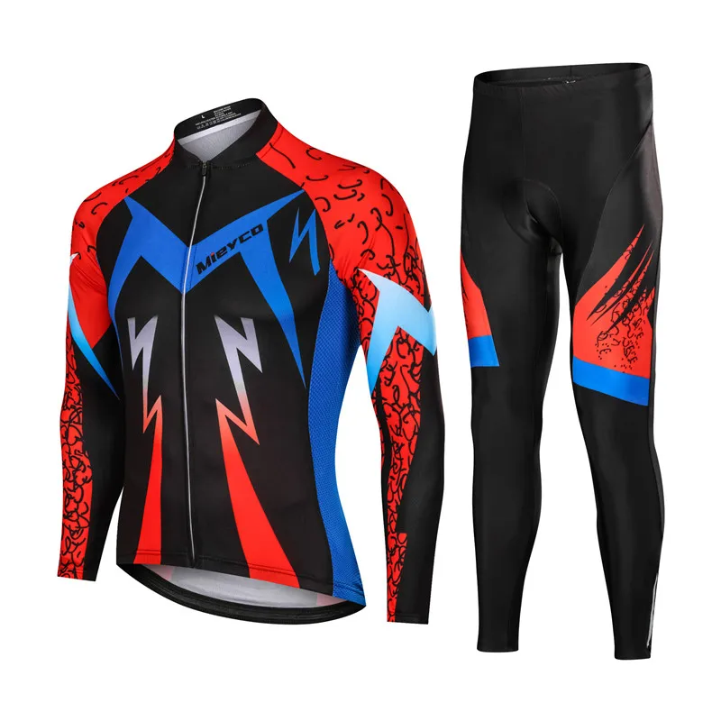 

High Quality Men Long Sleeve Cycling Clothing Racing Sport Cycling Jersey Sets 3D Gel Padded mtb Bike Jersey Bicycle Apparel