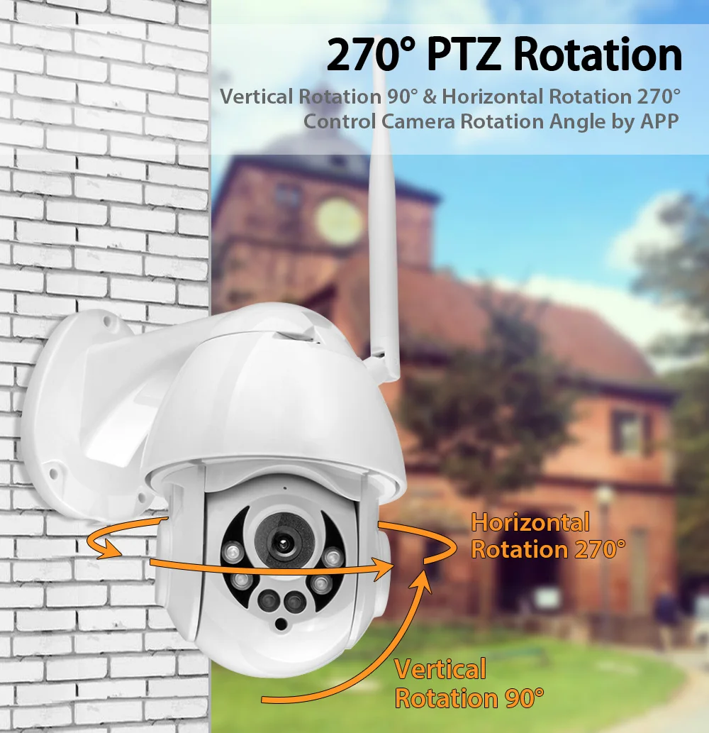 Wanscam 1080P WiFi IP камера обнаружения движения Автоматическое отслеживание PTZ 4X зум 2-way аудио P2P CCTV безопасности открытый купол Cam SD слот для карты