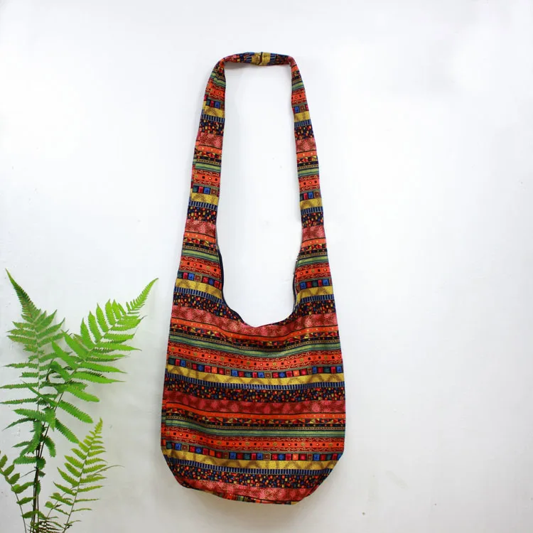  ethnic Sling Crossbody Shoulder Bag Purse Hippie Hobo Thai Cotton Gypsy Bohemian Large (11)