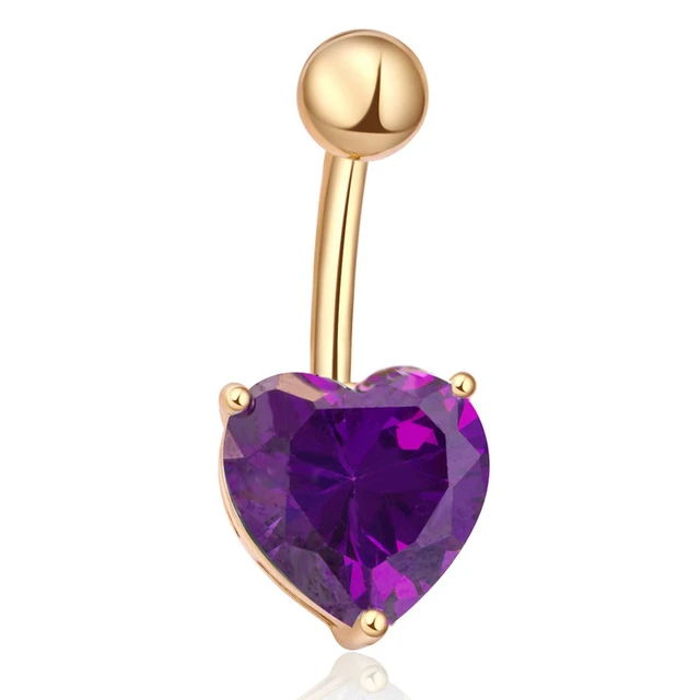 Belly Piercing Heart Gold Navel Piercing Cute Belly Button Rings