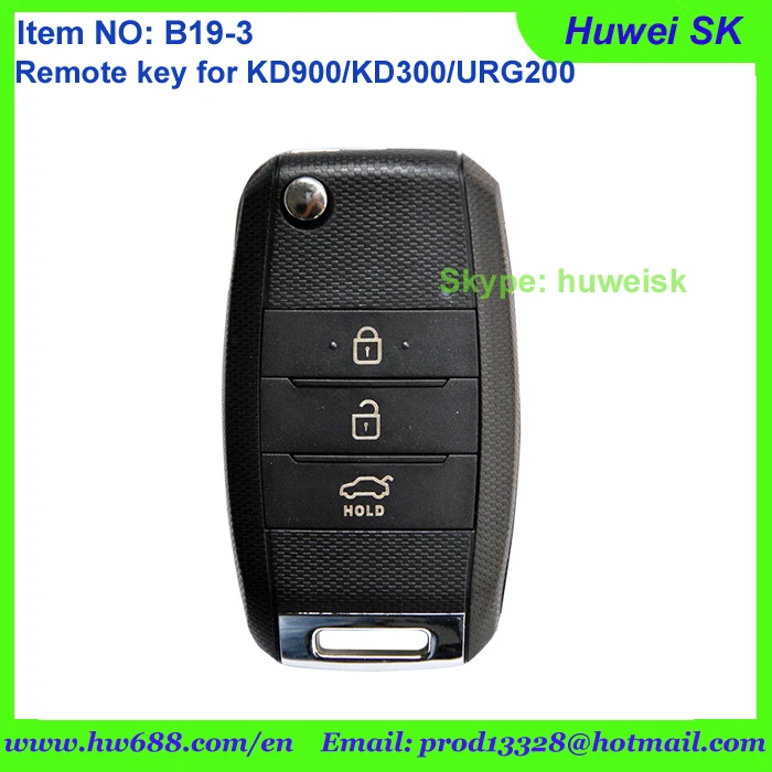 B19 folding flip model 3buttons remote for KD900 /KD300/KD200/URG200