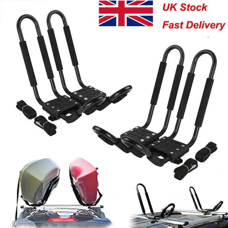 

Triclicks 2 Pairs J-Bar Rack HD Kayak Carrier Canoe Boat Surf Ski Roof Top Mount Car SUV Crossbar