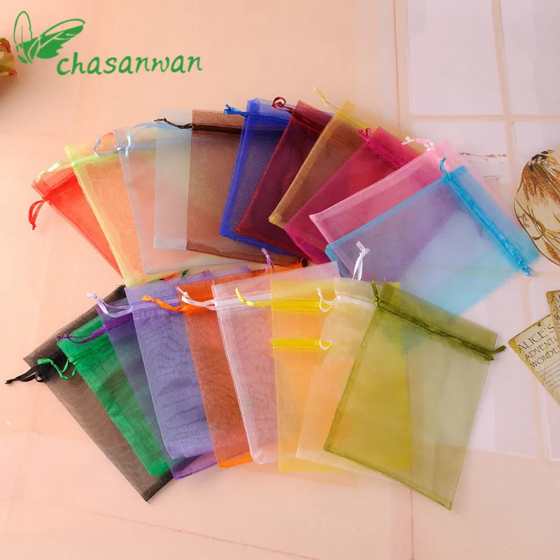 Whole 50pcs Sheer Organza Party Wedding Decor Favor Gift Jewelry Whole 50pcs Sheer Organza Party Wedding Decor Favor Gift Jewelry Beads Candy Box Pouch Bag New Bulk Invitations T In Bags Wring