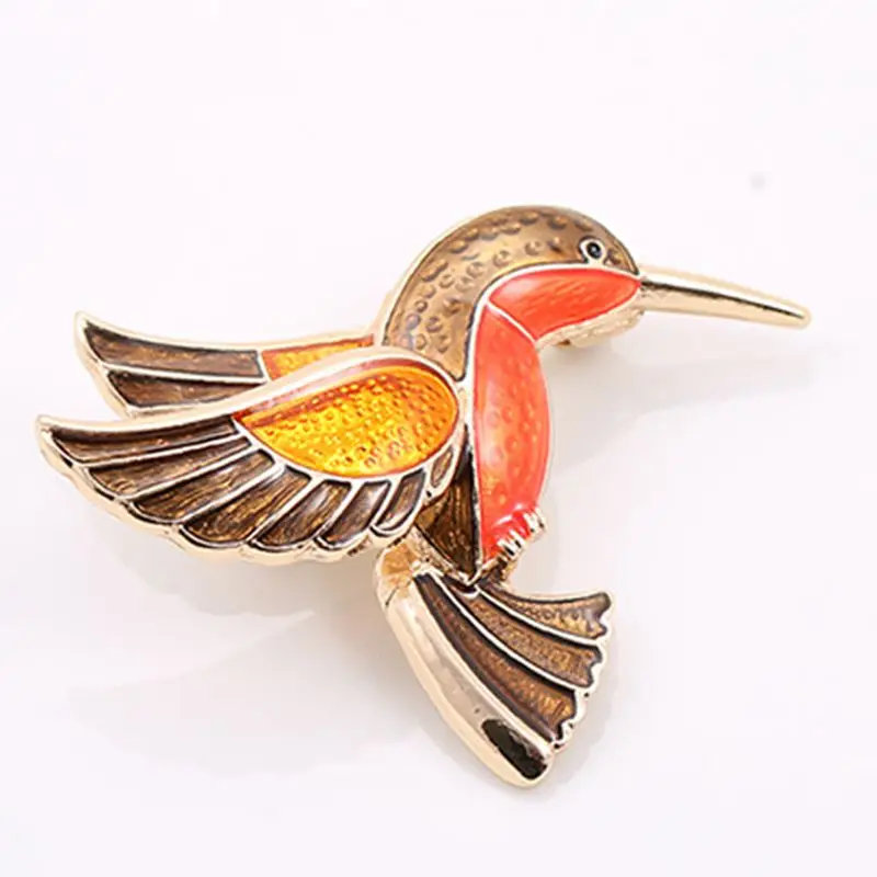 

Popular hand dripping oil enamel bird brooch brooch factory direct sale