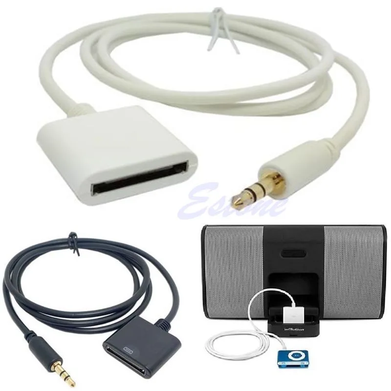 Adaptador de cabo estéreo para iphone e ipod, conector de cabo com