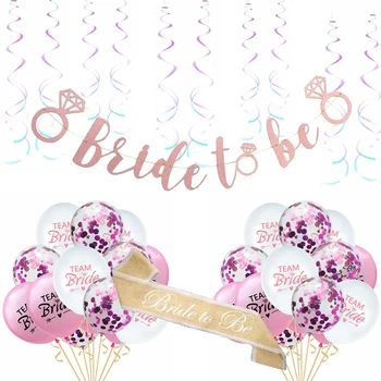 

Rose Gold Team Bride Balloon Bride To Be Sash Wedding Decoration Bachelorette Party Supplies
