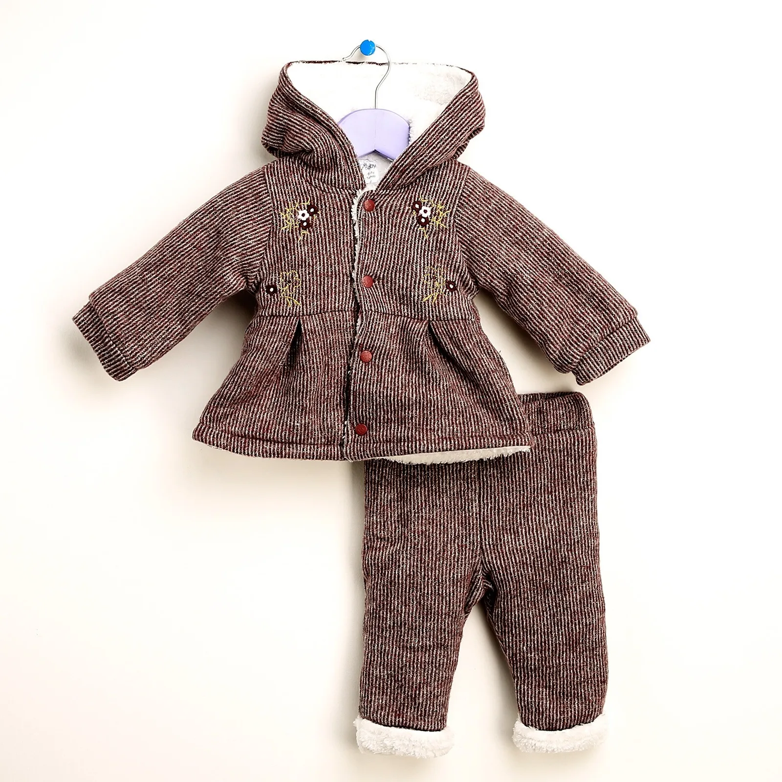 Ebebek For My маленький ангелочек для девочек, вельмягкая толстовка с длинными рукавами, кардиган, теплые штаны, комплект - изображение