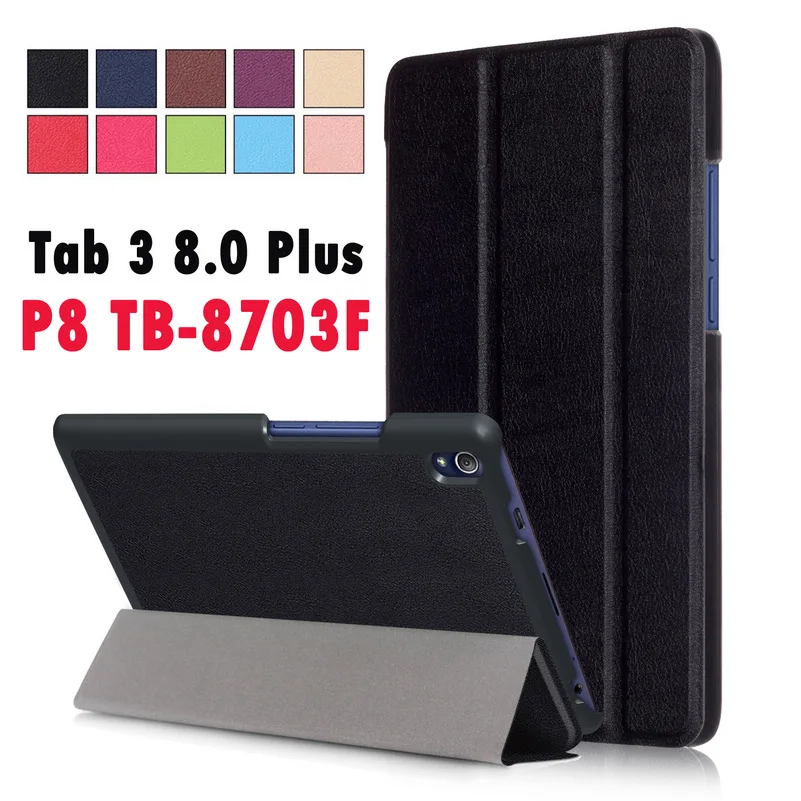

For Lenovo Tab 3 8.0 Plus / Lenovo P8 TB-8703F Tablet Colored Cartoon Painted Print PU Leather Flip Smart Sleep Cover Case
