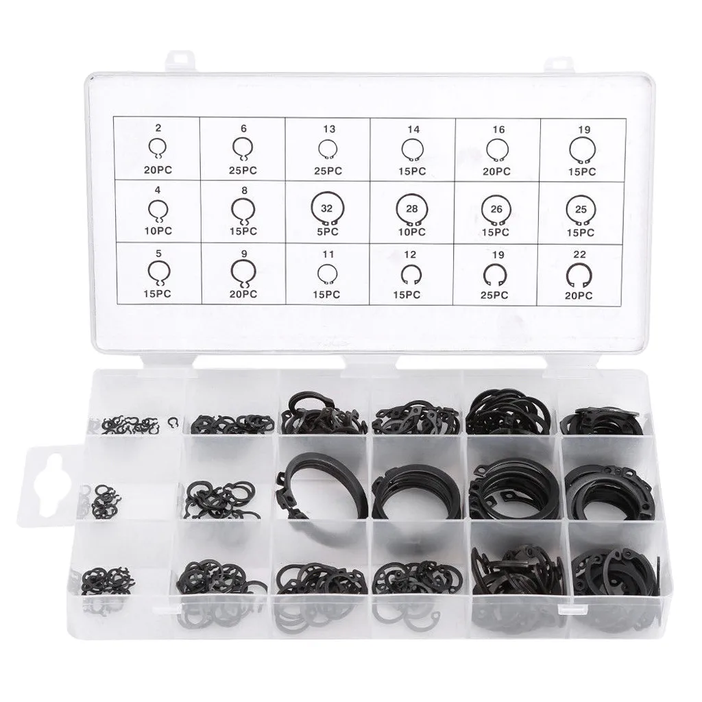 

300 Pieces External Snap Ring Assortment Kit Set Circlip 18 Sizes Retaining Ring Snap Ring Assortment Drop Shipping Support