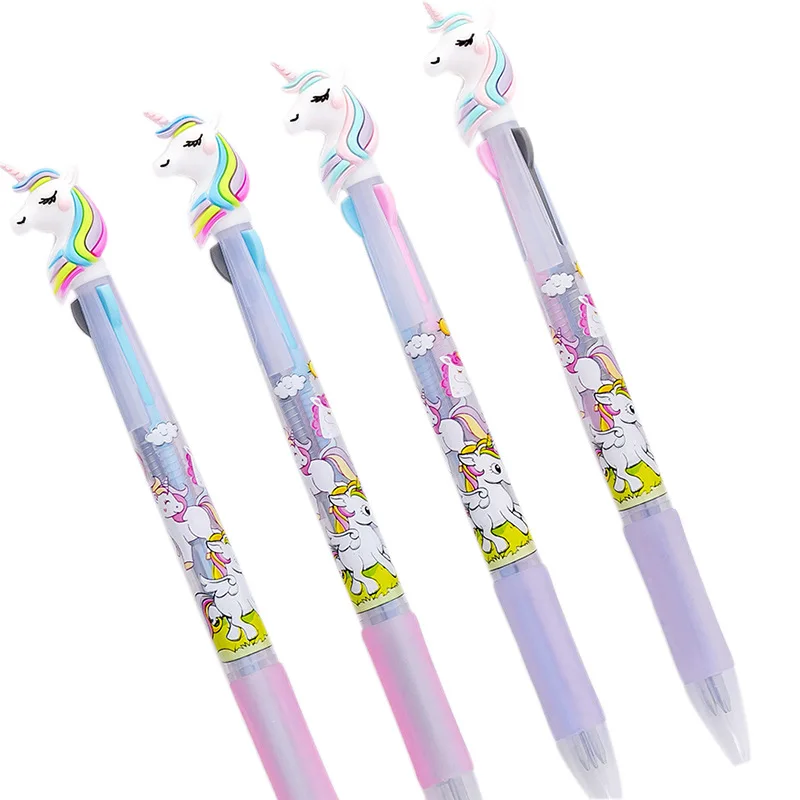 

32 pcs/lot Unicorn Ballpoint Pen Cartoon Press type Ball Pens For Kids Gift Material Escolar office school supplies Papelaria