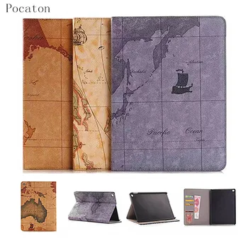 

Pocaton Retro World Map Case for Apple ipad air 2 Folio Stand Case Cover for ipad air2 for ipad6 Tablet PC Case