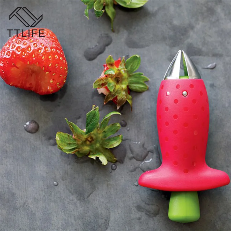 

TTLIFE Kitchen Tomato Strawberries Digging Tool Corers Strawberry Cut Huller Fruit Stalks Knife Dig Nuclear Device
