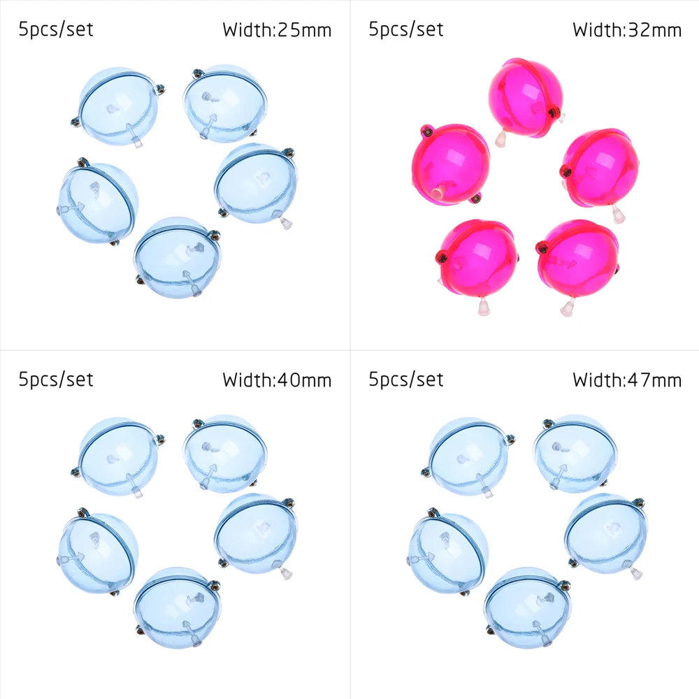 5 шт./компл. рыболовный поплавок ABS Пластик шарики водный шар пузырь плавает снасти морской рыбалки, времяпрепровождения на улице аксессуары синий и красный цвета 25/32/40/47 мм