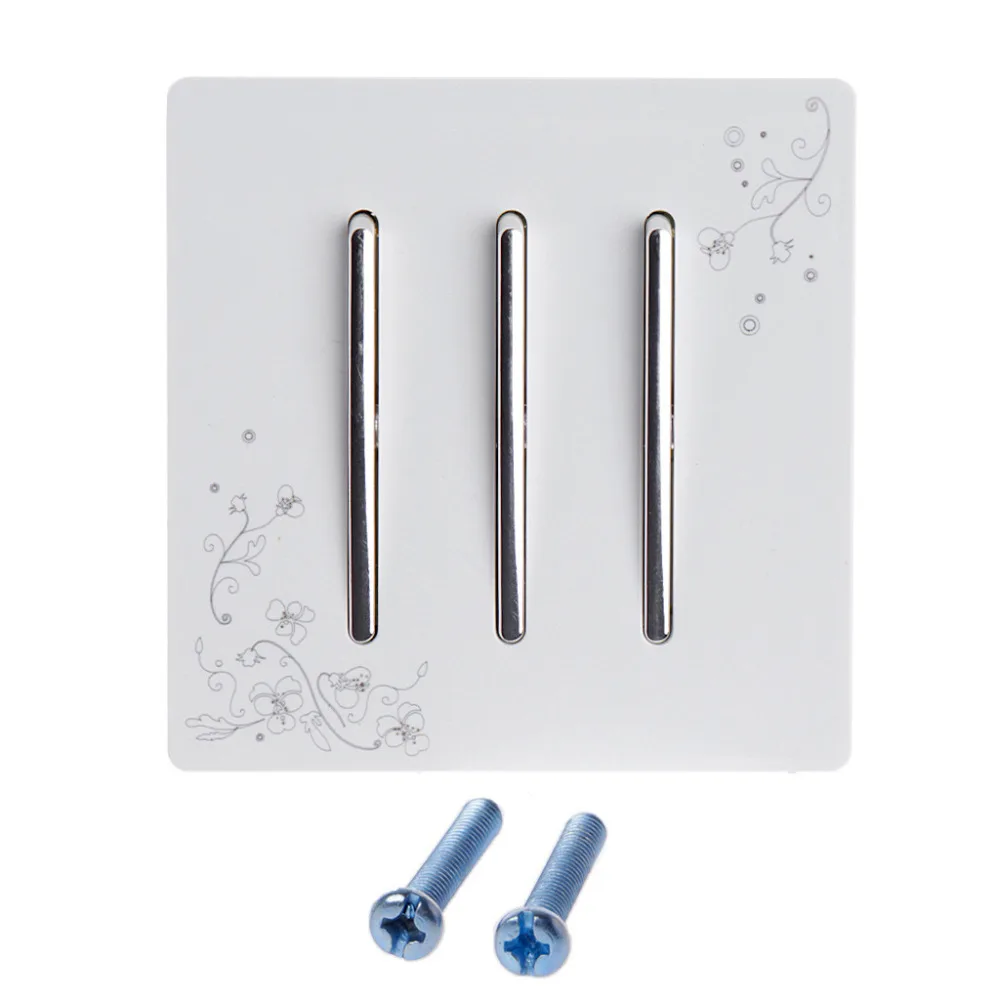 

1 Set all Light Switch 3 Gang 1 Way Ivory White Brief Art Weave AC 110-250V Panel Push Button Waterproof