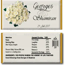 10 шт. белая роза конфеты бар обертка Diy Свадебный декор заказной чолколат обертка Baby Shower День рождения поставщик Праздничных Украшений