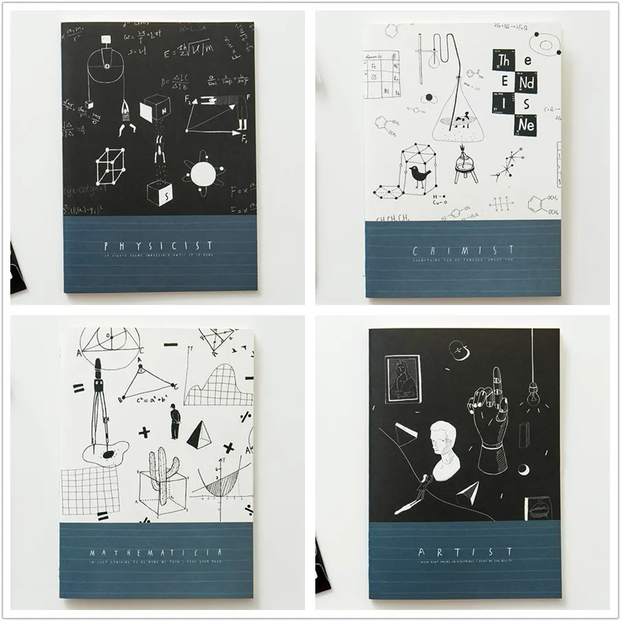 

Scientist" Pack of 4 Exercise Book Lined Study Notebook Big Size Diary Journal Stationery Gift