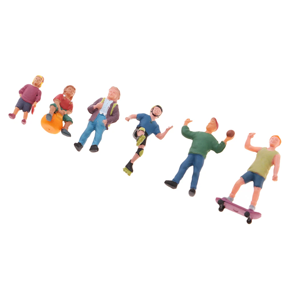 1/87 People Passenger Ation Figure Models Painted HO OO for RR Railroad Street Park Scenery Diorama Architecture