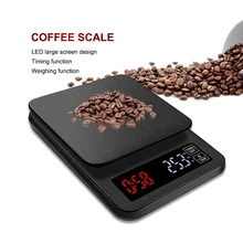 Мини ЖК-дисплей цифровой электронный капельный Кофе весы с таймером 3 кг/5 кг/10 кг 0,1 г Вес бытовой Кофе шкала капель таймер