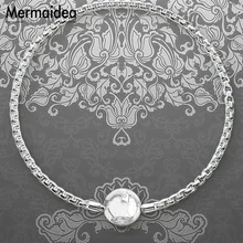 Браслет цепочка Karma скрытые безопасные застежка 925 стерлингового серебра модные ювелирные изделия подарок для пары для мужчин мальчиков женщин девочек