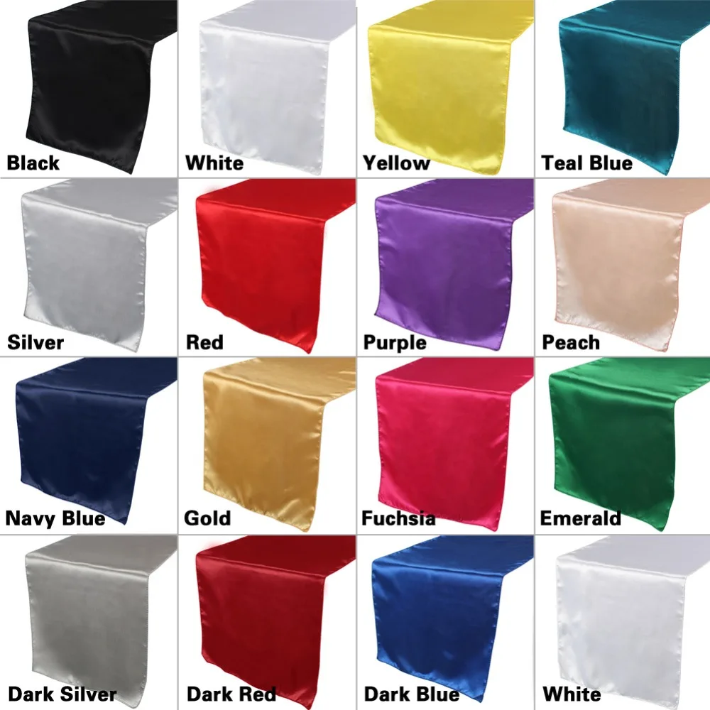 

OurWarm 30cm*275cm Satin Table Runners For Wedding Party Decoration Modern Table Runner Decor For Home Hotel Wedding Decoration