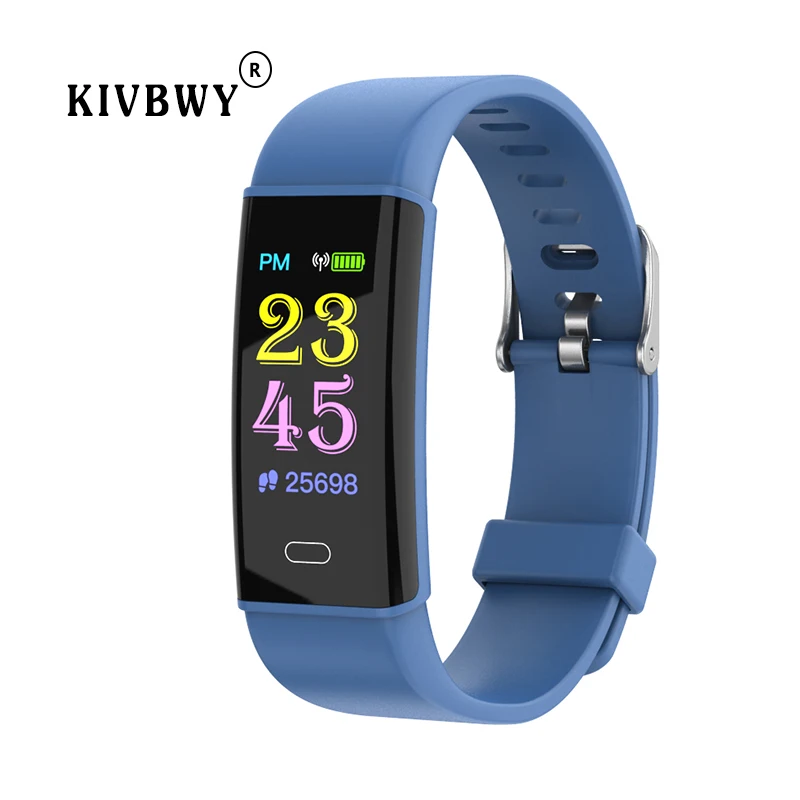 Kivbwy умный Браслет фитнес-трекер кровяное давление монитор сердечного ритма шагомер для смартфона браслет спортивные умные часы - Цвет: blue