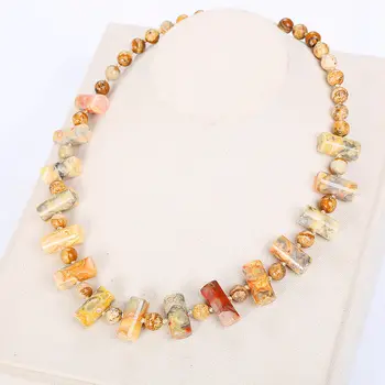 

Original Charm Agate rough Colorful Jade Big Necklace Women Crystal Statement Jewelry Female Choker Stone Reiki Power Gem Gift