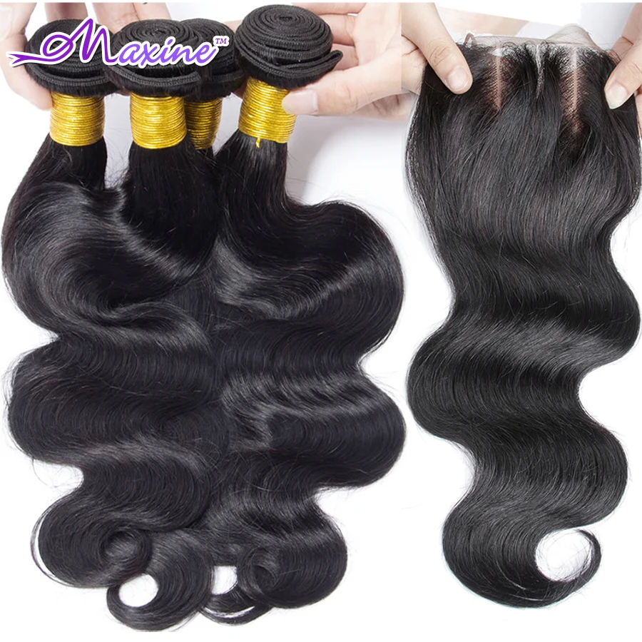 6A Peruvian Virgin Hair With Closure 4 bundles Peruvian Body Wave With Closure Peruvian Hair Weave Bundles Rosa Hair Products