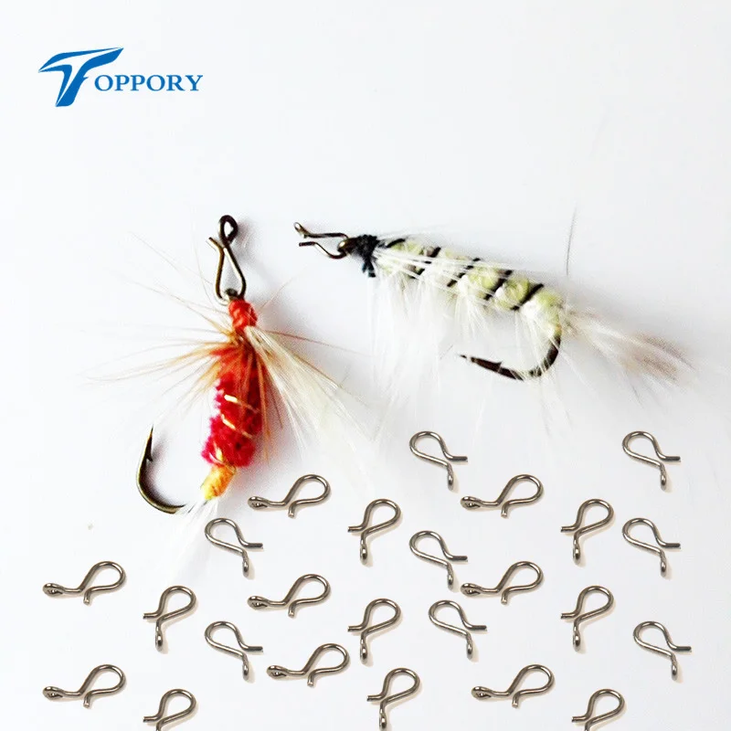 TOPPORY 300PCS Fly Fishing Snap Quick Change Fish Hook Lure Fly Fishing