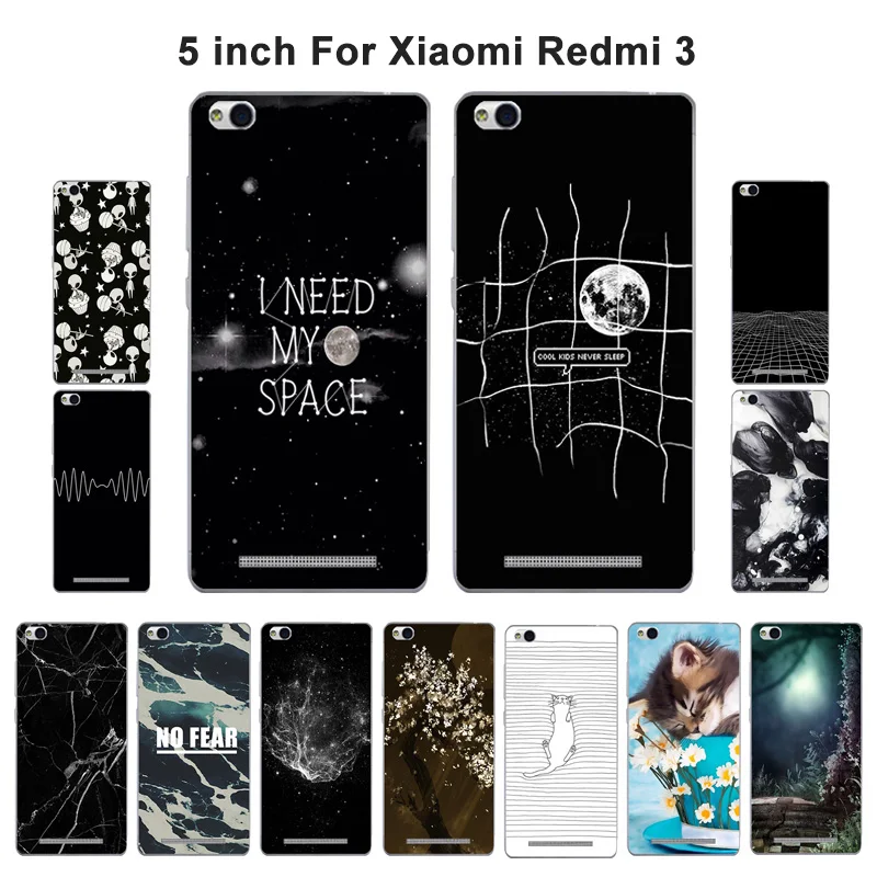 

TPU Silicone For Coque Xiaomi Redmi 3 Case Transpanret Cover 5.0 Aerospace Painted Case for Xiaomi Redmi 3 Hongmi 3 Capa