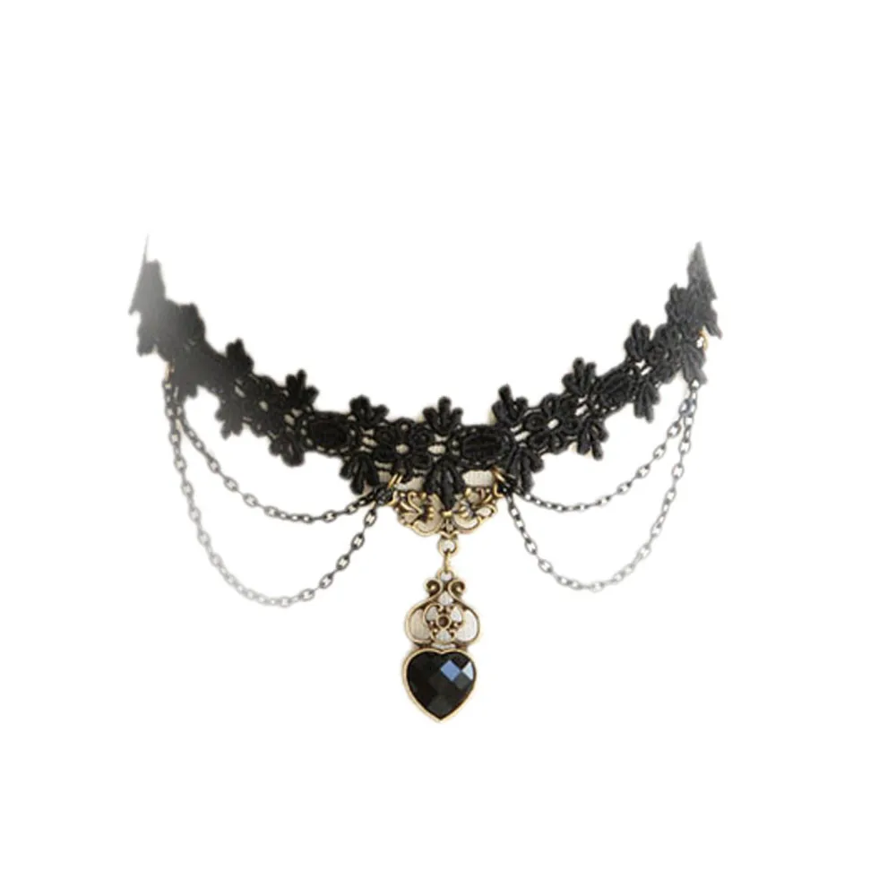

2019 New Handmade Gothic Retro Vintage Women Lace Collar Choker Necklace Necklaces For Women Lady Gift Cute Fashion Women Z0521